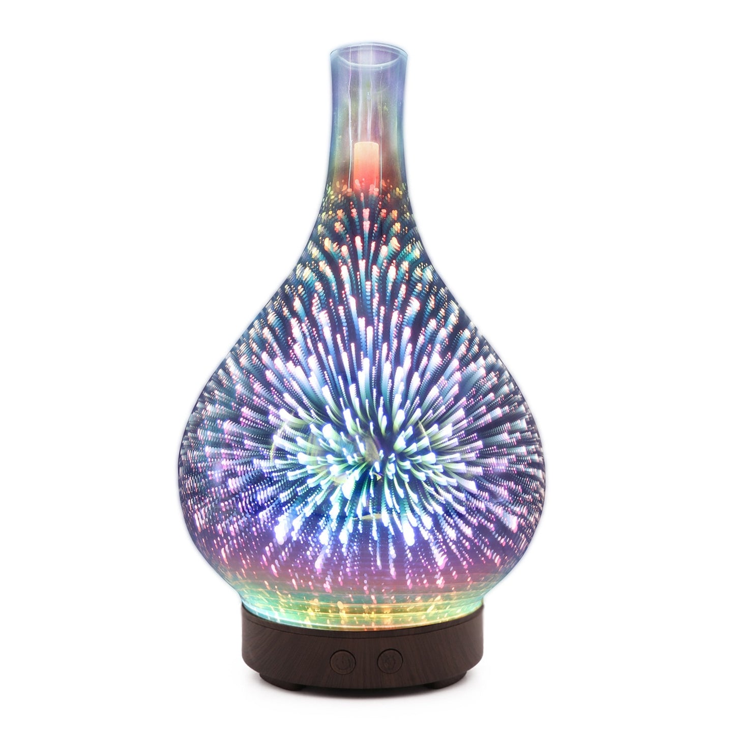 3D Firework Glass Vase Shape Air Humidifier with 7 Color Led