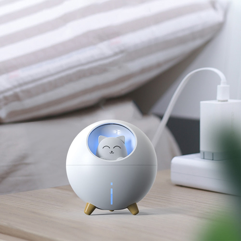 Cute Planet Cat Air Humidifier Ultrasonic Aroma