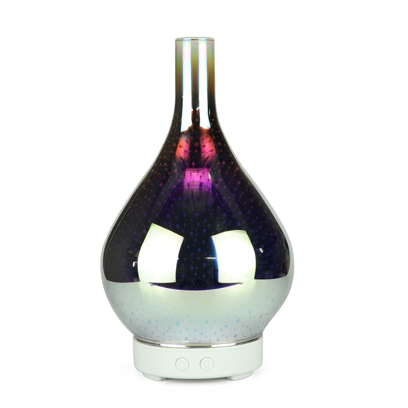 3D Firework Glass Vase Shape Air Humidifier with 7 Color Led