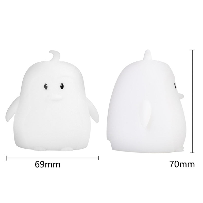 Mini Bear Rabbit Hippo Owl Penguin Lamp RGB LED Night Light