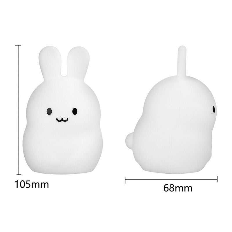 Mini Bear Rabbit Hippo Owl Penguin Lamp RGB LED Night Light