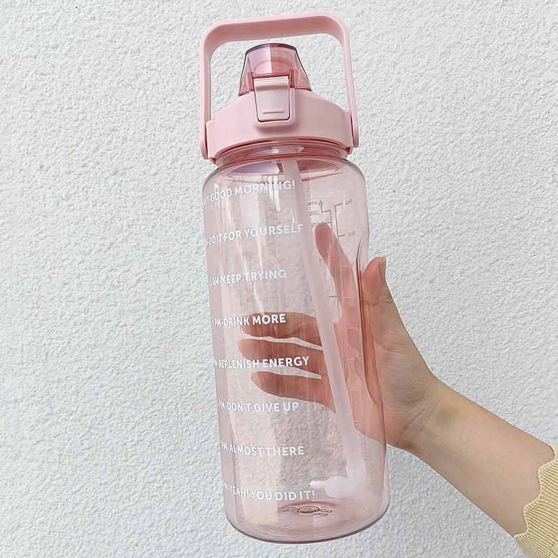 2 Liters Motivational Drinking Water Bottle