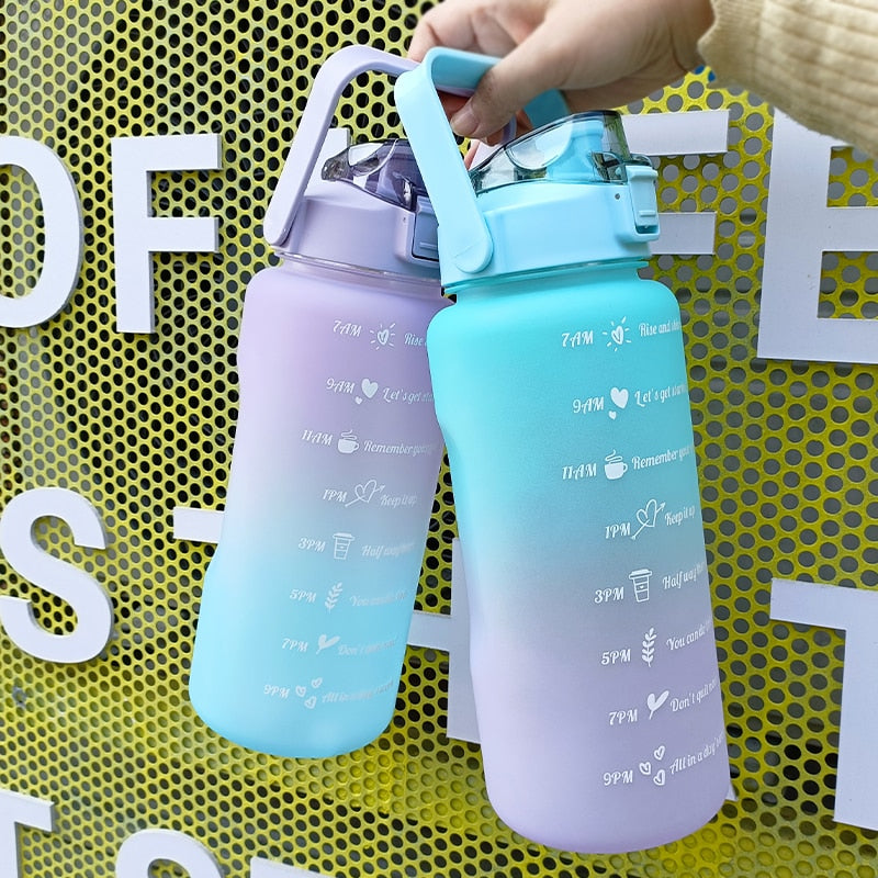 2 Liters Motivational Drinking Water Bottle