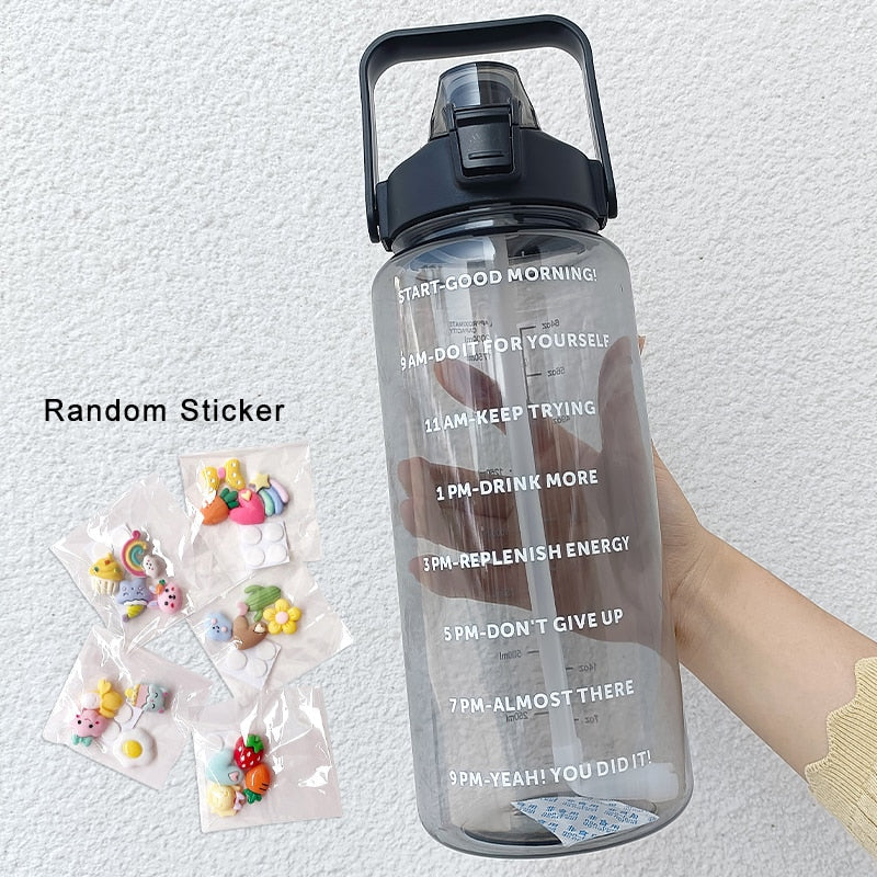 2 Liters Motivational Drinking Water Bottle