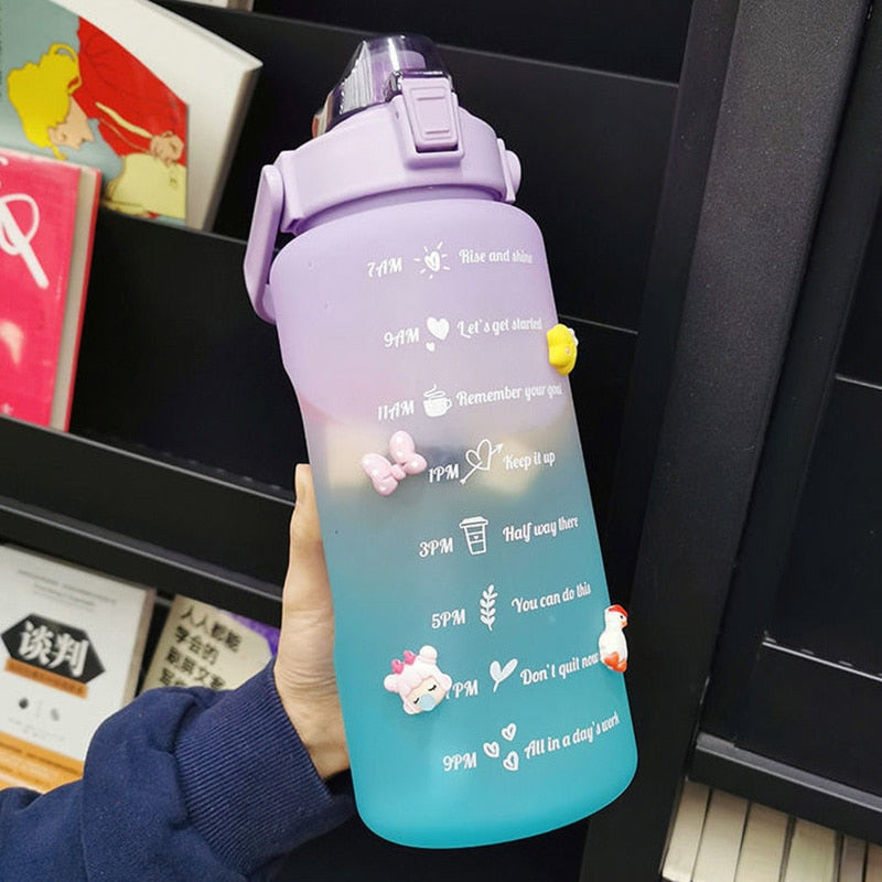 2 Liters Motivational Drinking Water Bottle