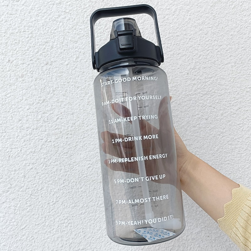 2 Liters Motivational Drinking Water Bottle