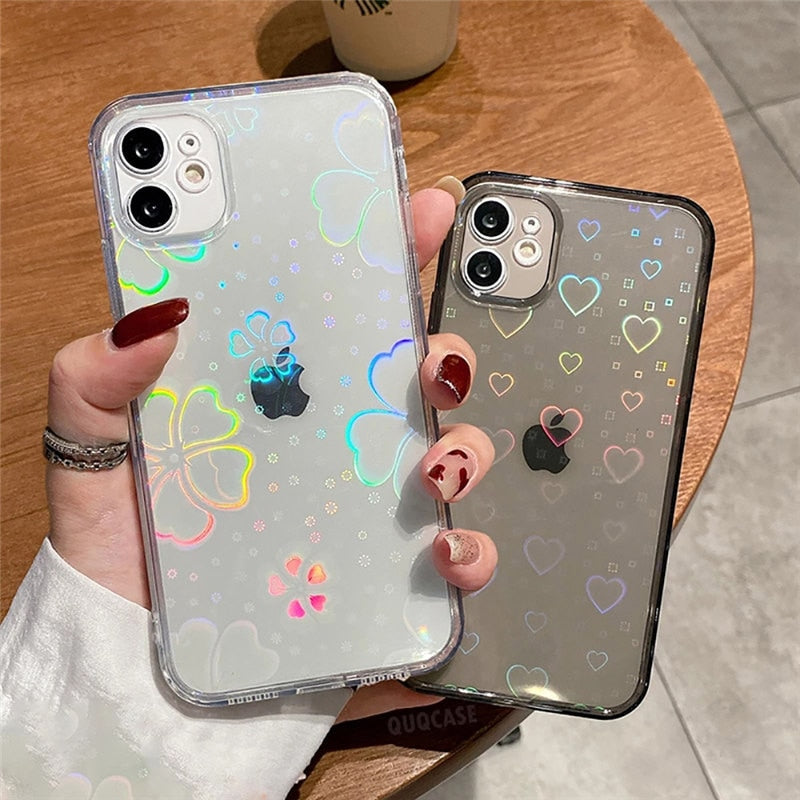 Gradient Rainbow Laser Cases For iPhone X XS Max XR [11-12-13] Pro And Pro Max