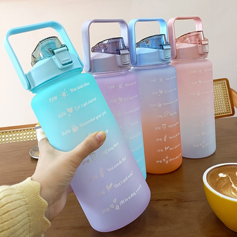 2 Liters Motivational Drinking Water Bottle