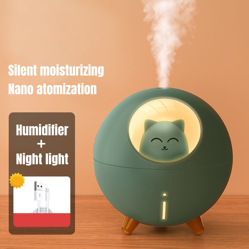 Cute Planet Cat Air Humidifier Ultrasonic Aroma